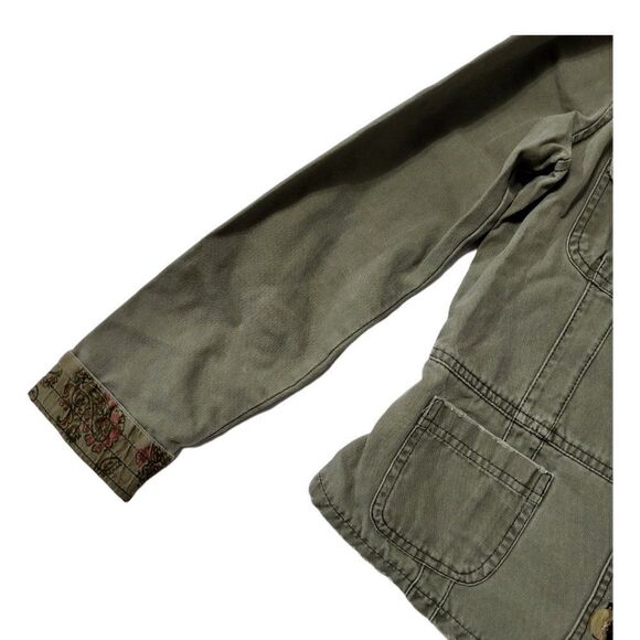 𝅺JORDACHE Denim Jean Jacket Size M 7/9 Juniors Green - Picture 5 of 9